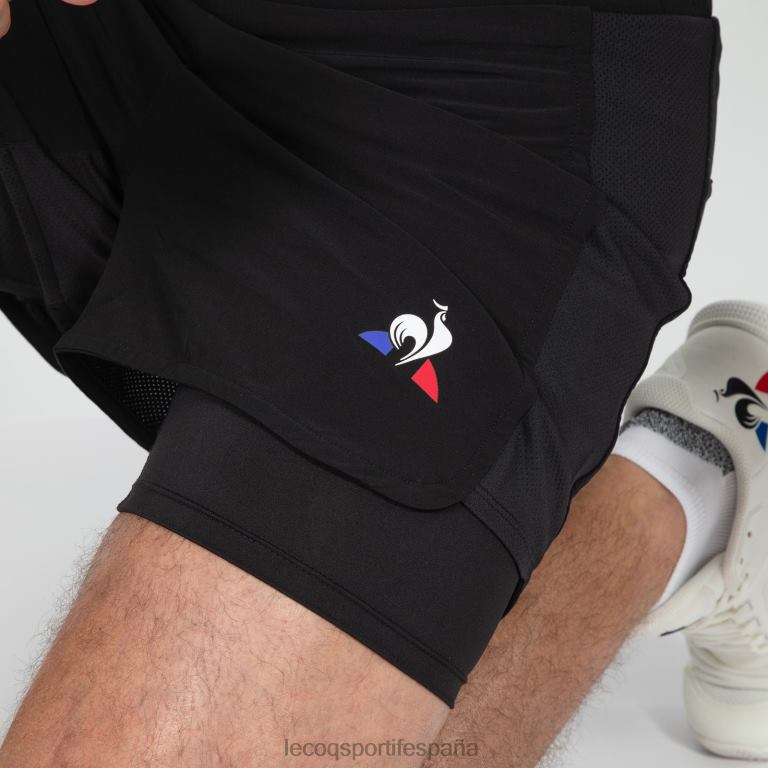 Le Coq Sportif pantalones cortos negros hombres TD866511 ropa