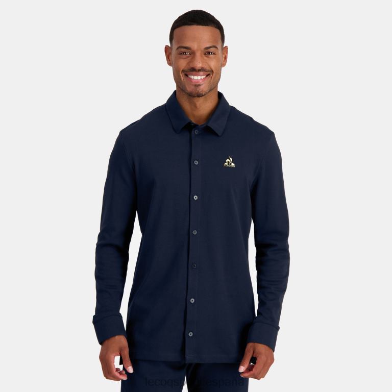 Le Coq Sportif camisa azul hombres TD866460 ropa