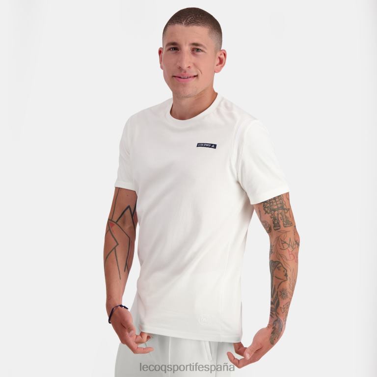 Le Coq Sportif camiseta de moda blanca hombres TD866146 ropa
