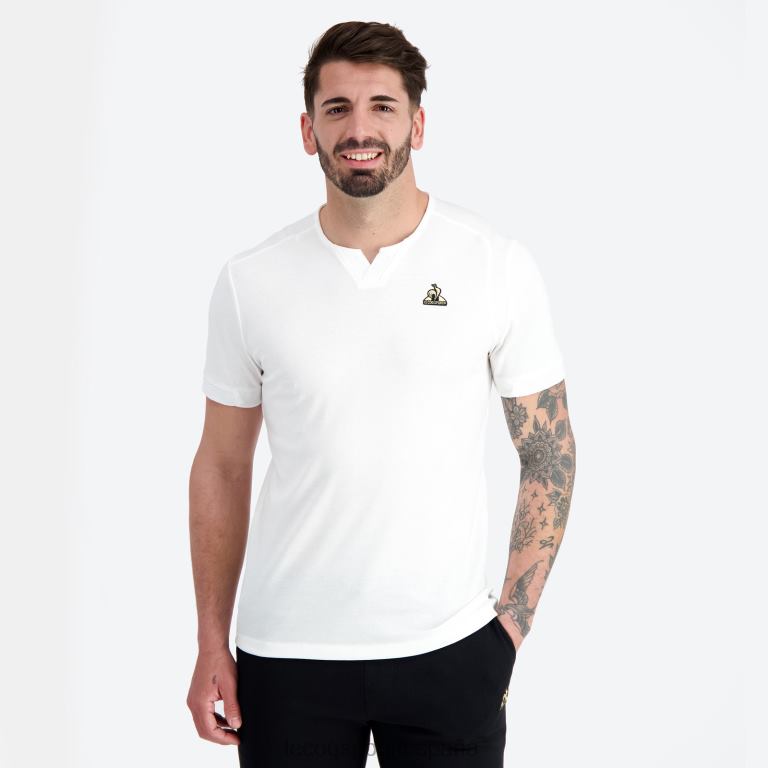 Le Coq Sportif camiseta de moda blanca hombres TD866147 ropa