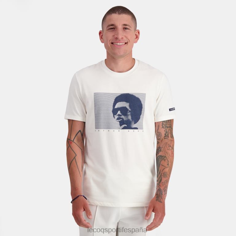 Le Coq Sportif camiseta de moda blanca hombres TD866159 ropa