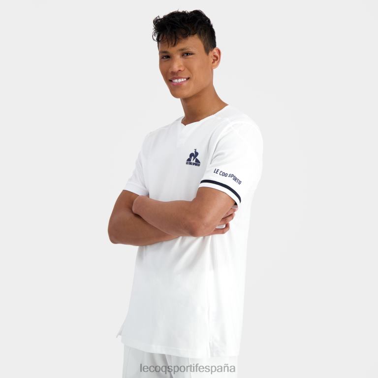 Le Coq Sportif camiseta de moda blanca hombres TD866165 ropa