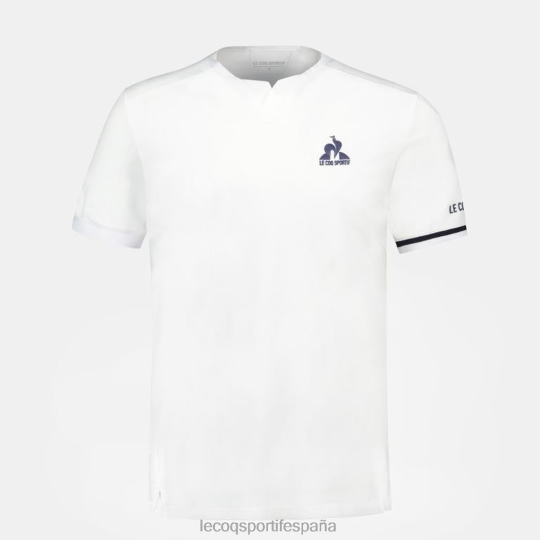 Le Coq Sportif camiseta de moda blanca hombres TD866165 ropa