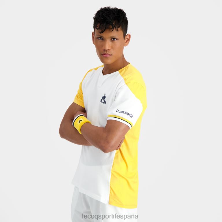 Le Coq Sportif camiseta de moda blanca hombres TD866166 ropa