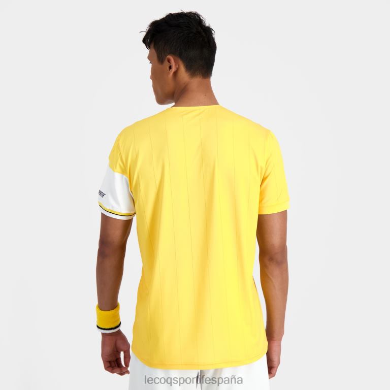 Le Coq Sportif camiseta de moda blanca hombres TD866166 ropa