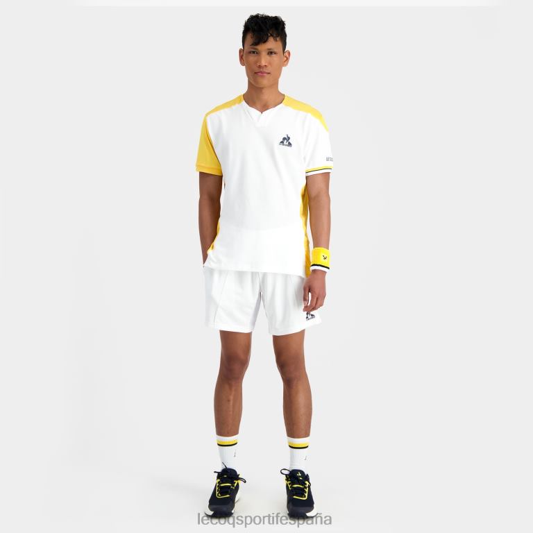 Le Coq Sportif camiseta de moda blanca hombres TD866166 ropa