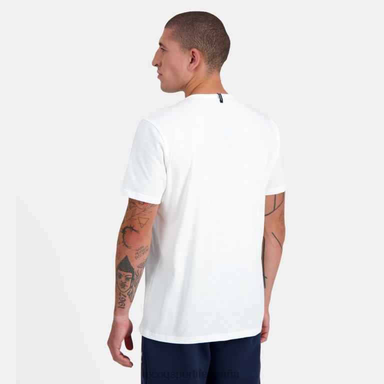 Le Coq Sportif camiseta de moda blanca hombres TD866180 ropa