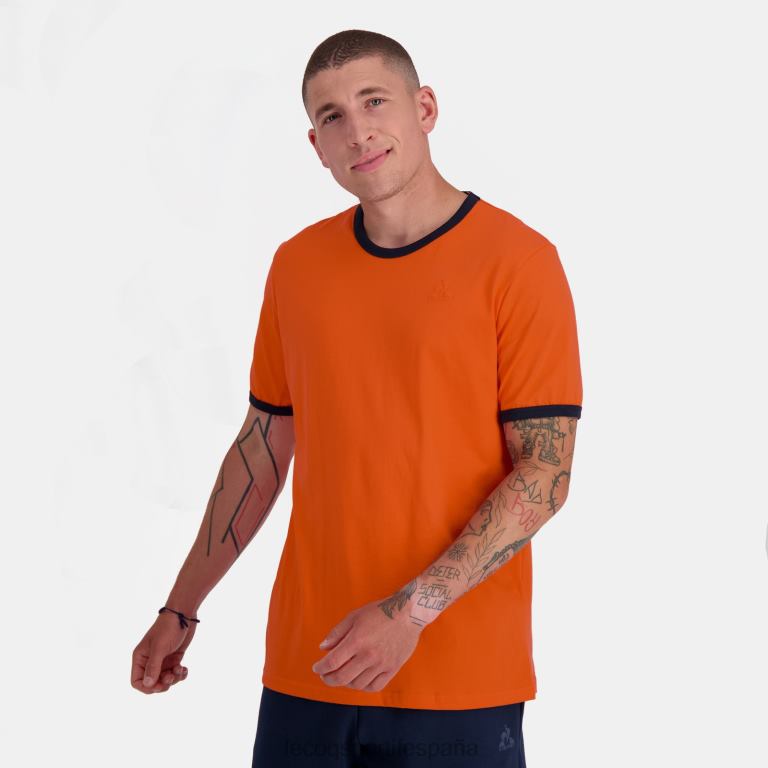 Le Coq Sportif camiseta de moda naranja hombres TD866151 ropa