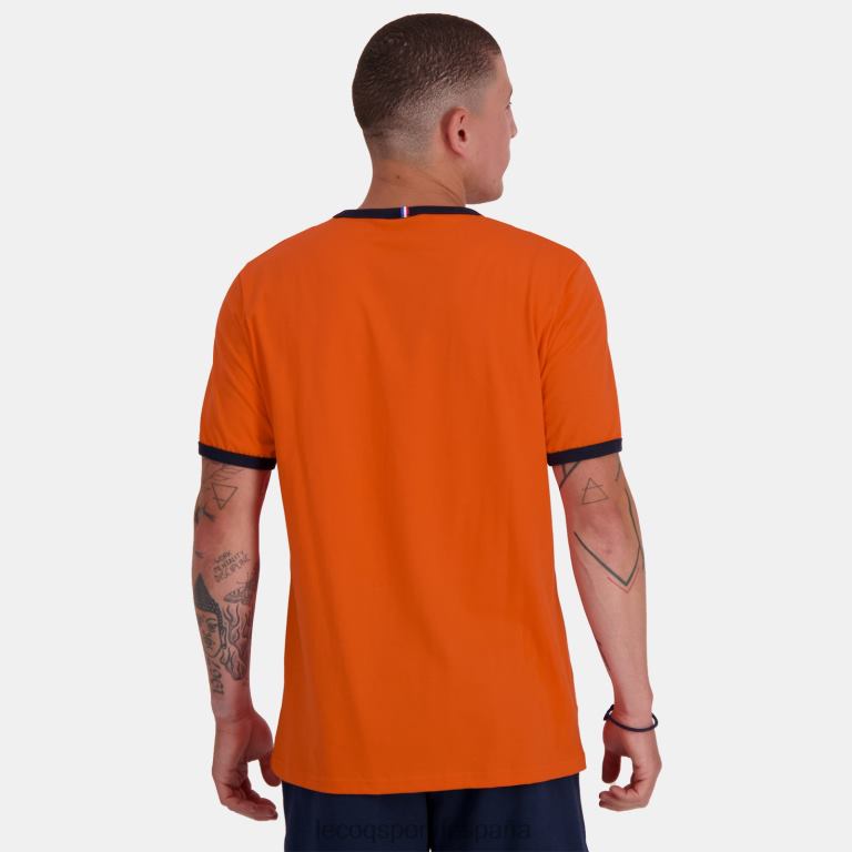 Le Coq Sportif camiseta de moda naranja hombres TD866151 ropa