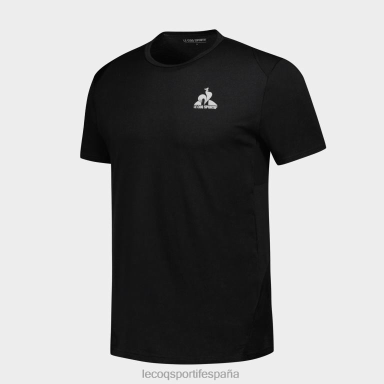 Le Coq Sportif camiseta de moda negro hombres TD866174 ropa