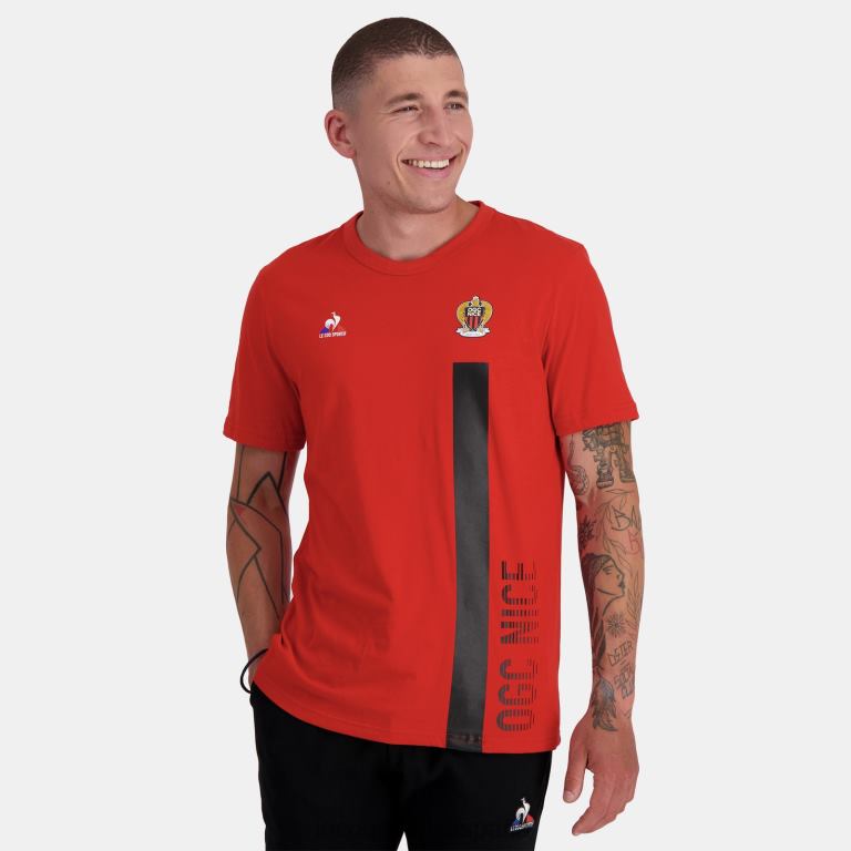 Le Coq Sportif camiseta de moda roja hombres TD866150 ropa