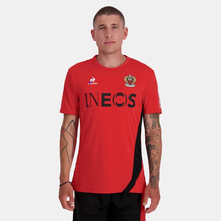 Le Coq Sportif camiseta de moda roja hombres TD866154 ropa