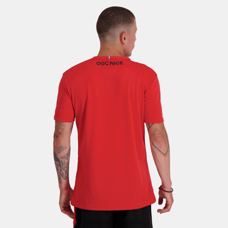 Le Coq Sportif camiseta de moda roja hombres TD866154 ropa