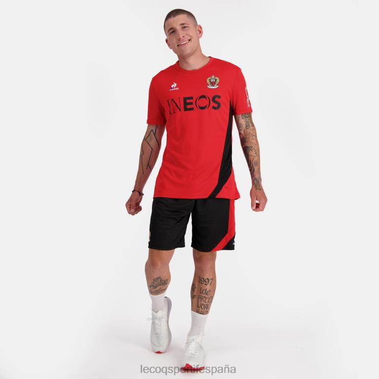 Le Coq Sportif camiseta de moda roja hombres TD866154 ropa