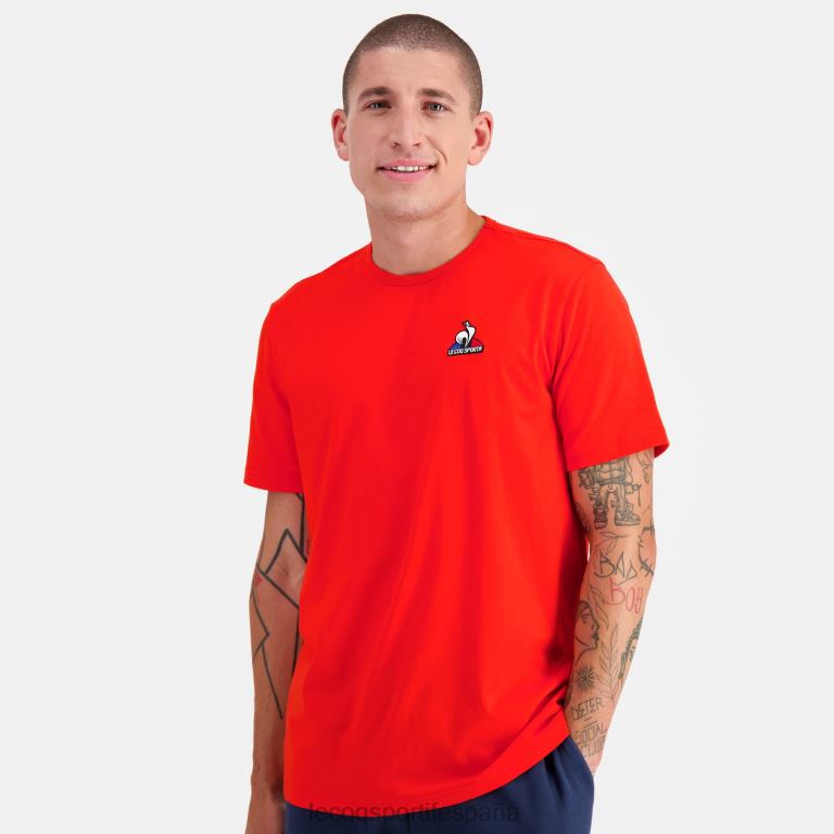 Le Coq Sportif camiseta de moda roja hombres TD866171 ropa
