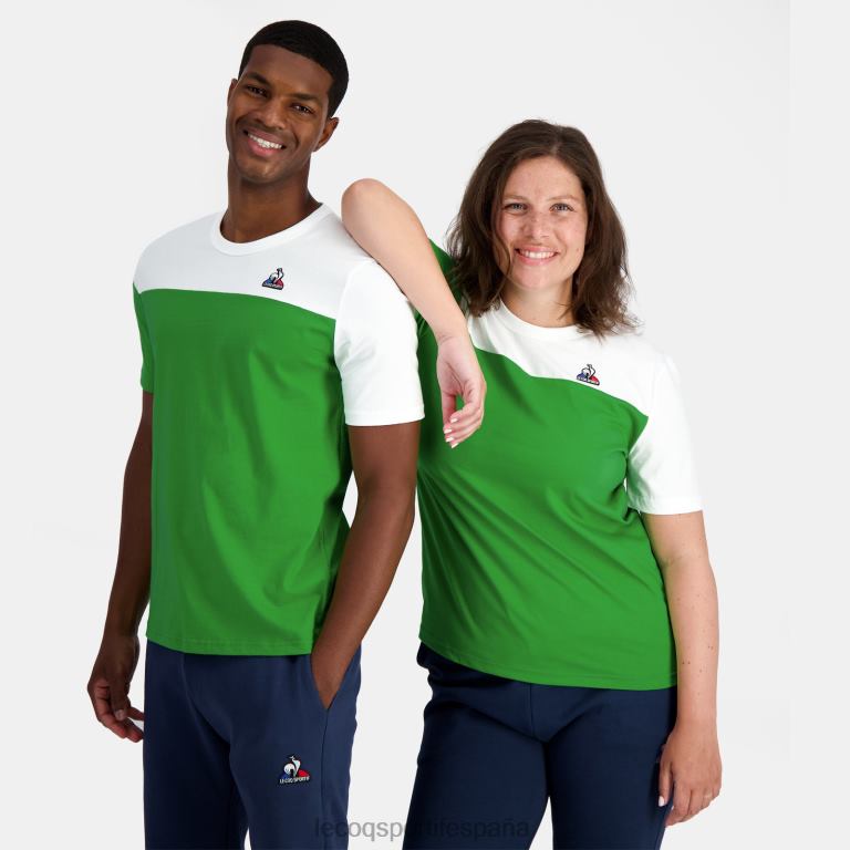 Le Coq Sportif camiseta de moda verde hombres TD866164 ropa