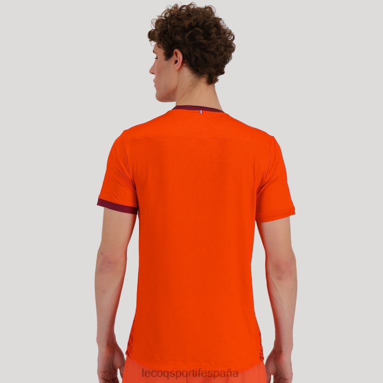 Le Coq Sportif camiseta naranja hombres TD866479 ropa