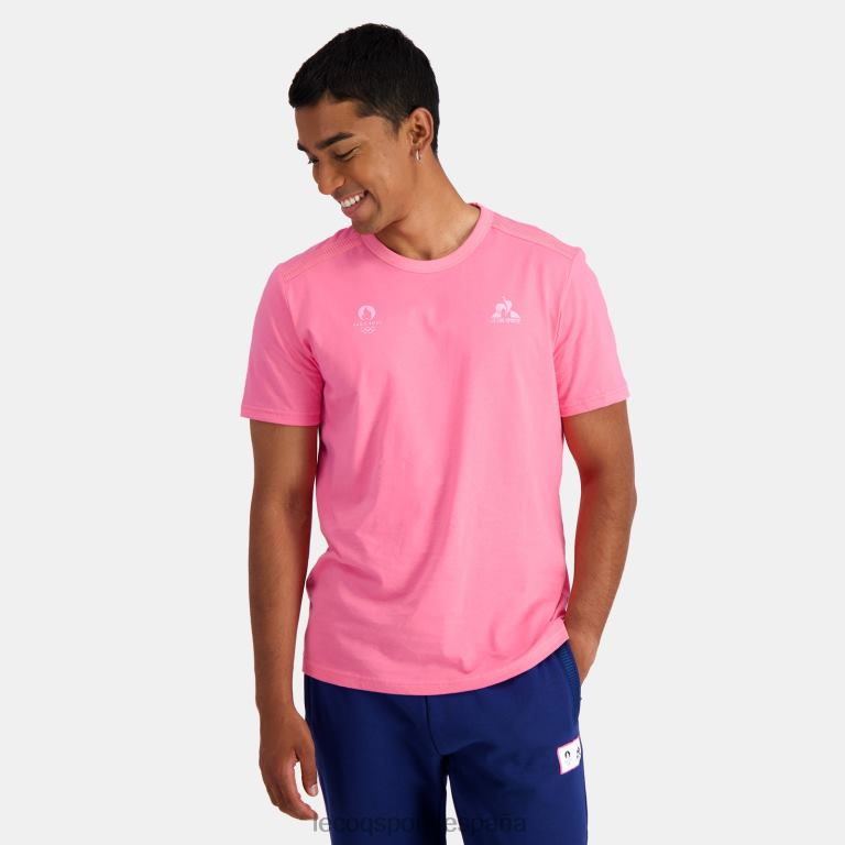 Le Coq Sportif camiseta rosa hombres TD866204 ropa
