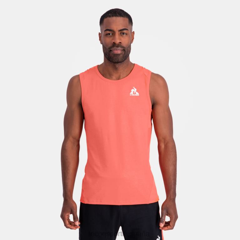 Le Coq Sportif chaleco naranja hombres TD866175 ropa