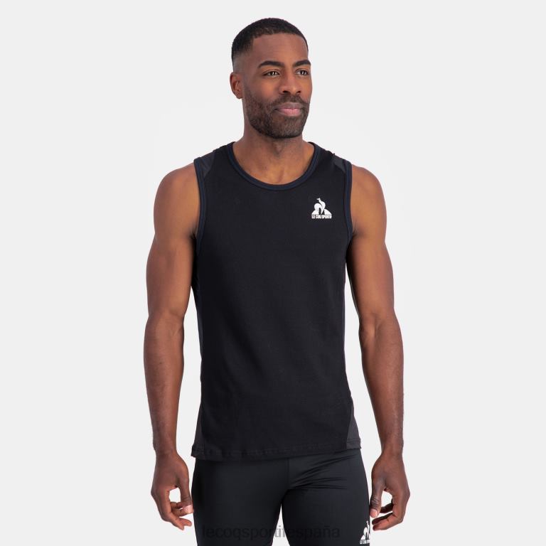 Le Coq Sportif chaleco negro hombres TD866177 ropa