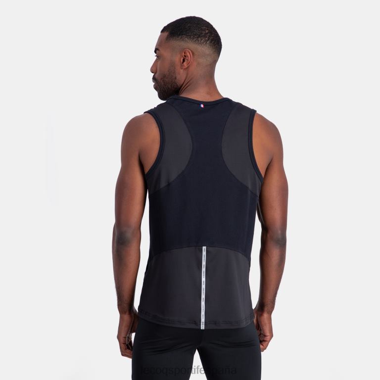 Le Coq Sportif chaleco negro hombres TD866177 ropa