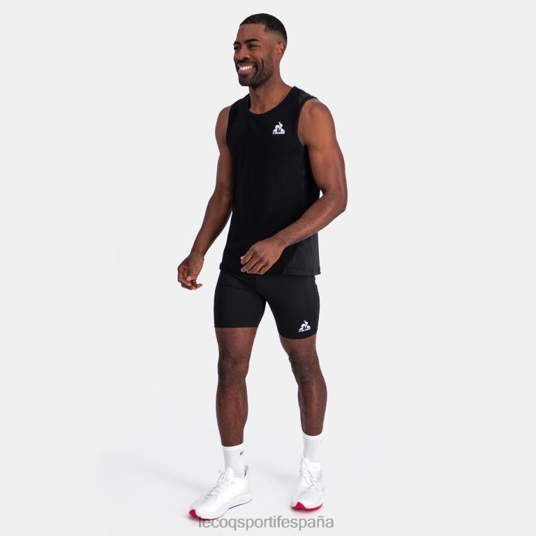 Le Coq Sportif chaleco negro hombres TD866177 ropa