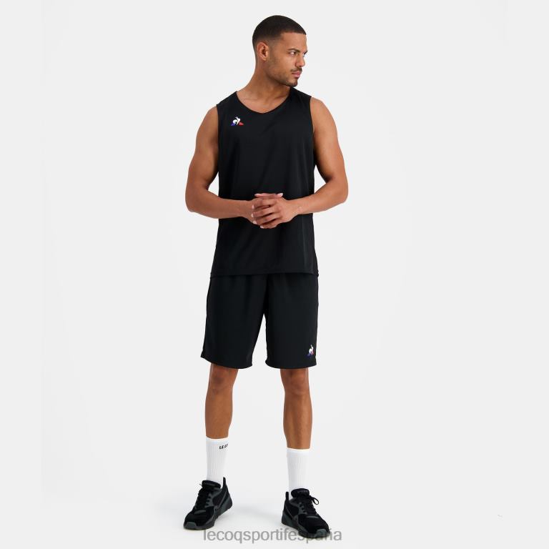 Le Coq Sportif chaleco negro hombres TD866198 ropa
