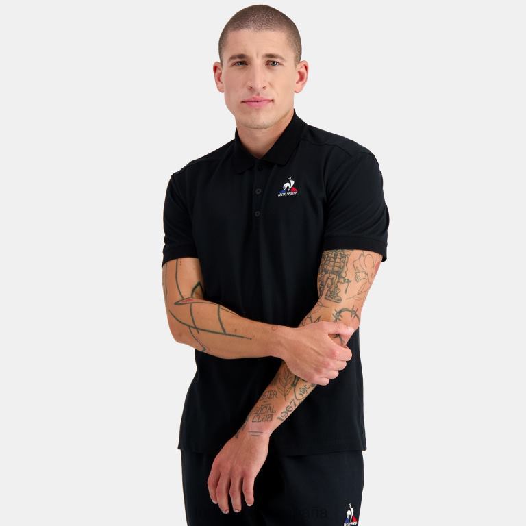 Le Coq Sportif polo negro hombres TD866127 ropa