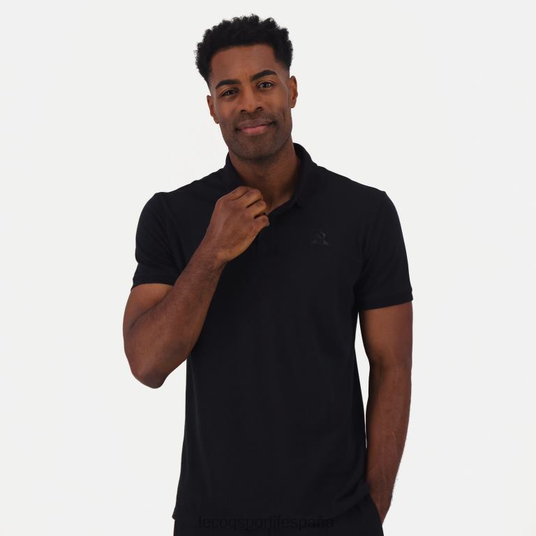Le Coq Sportif polo negro hombres TD866129 ropa