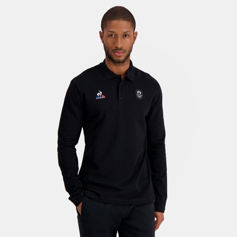 Le Coq Sportif polo negro hombres TD866487 ropa