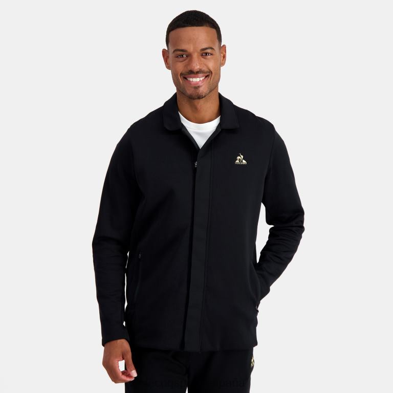 Le Coq Sportif chaqueta con cremallera negra hombres TD86673 ropa