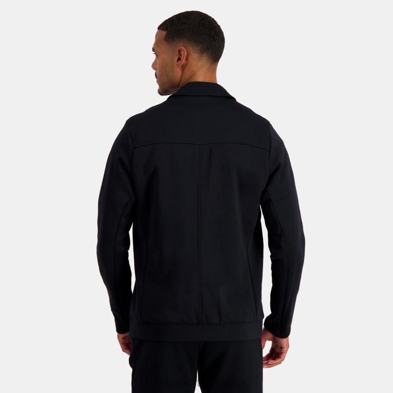 Le Coq Sportif chaqueta con cremallera negra hombres TD86673 ropa