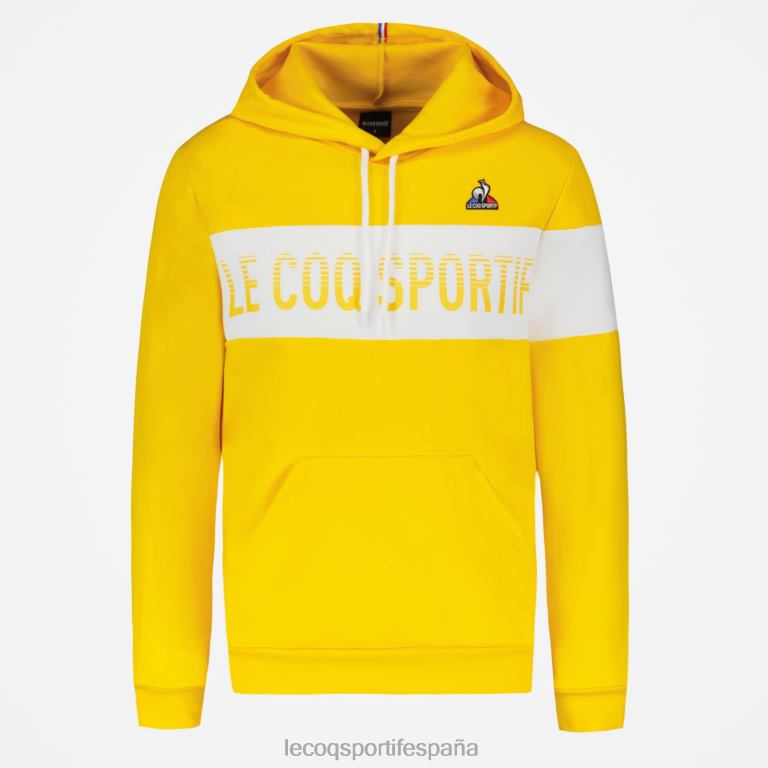 Le Coq Sportif sudadera con capucha amarilla hombres TD866438 ropa
