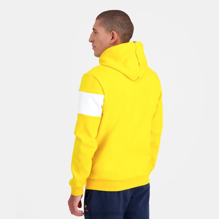 Le Coq Sportif sudadera con capucha amarilla hombres TD866438 ropa