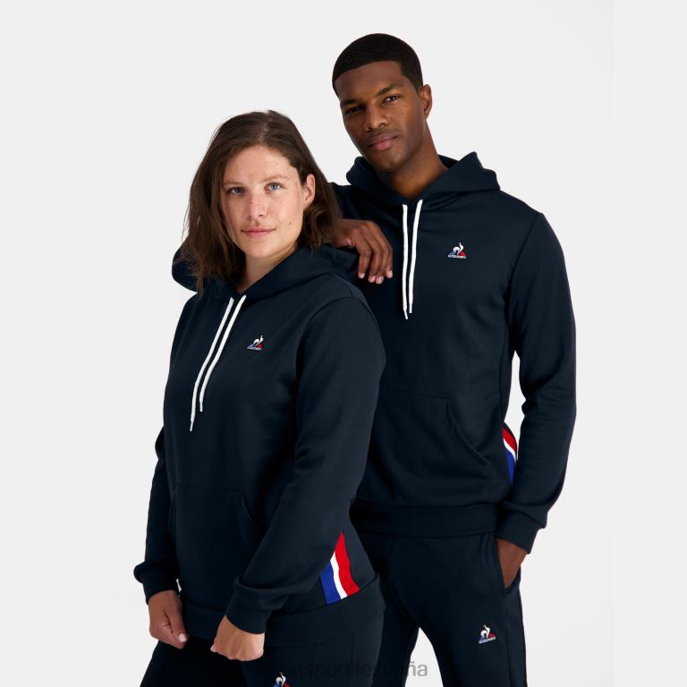 Le Coq Sportif sudadera con capucha azul hombres TD8664 ropa