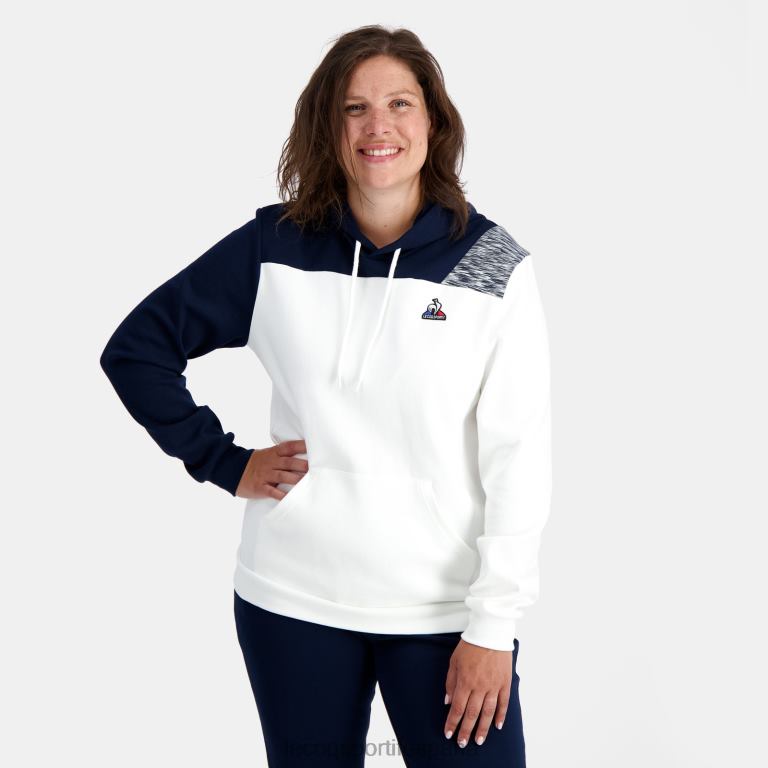 Le Coq Sportif sudadera con capucha blanca hombres TD86620 ropa