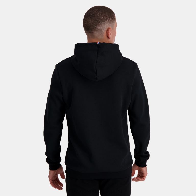 Le Coq Sportif sudadera con capucha negra hombres TD86615 ropa