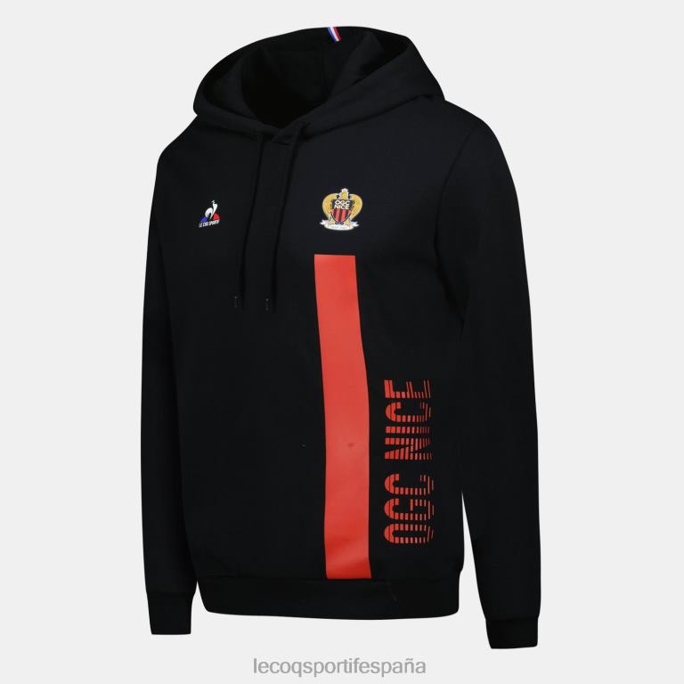 Le Coq Sportif sudadera con capucha negra hombres TD86615 ropa