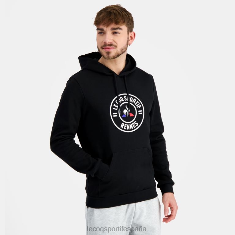 Le Coq Sportif sudadera con capucha negra hombres TD86639 ropa
