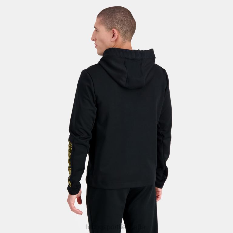 Le Coq Sportif sudadera con capucha negra hombres TD866440 ropa