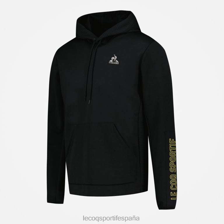 Le Coq Sportif sudadera con capucha negra hombres TD866440 ropa