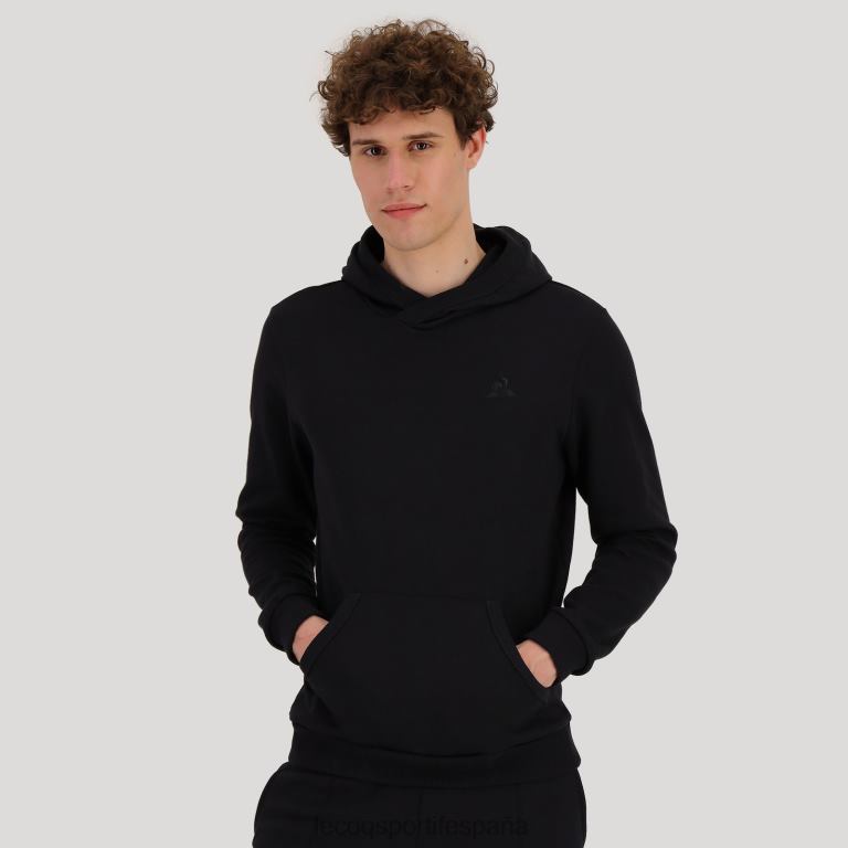 Le Coq Sportif sudadera con capucha negra hombres TD866493 ropa