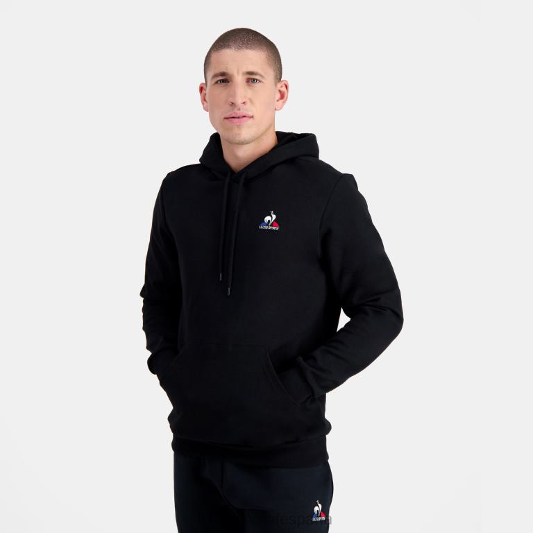 Le Coq Sportif sudadera con capucha negra hombres TD86665 ropa