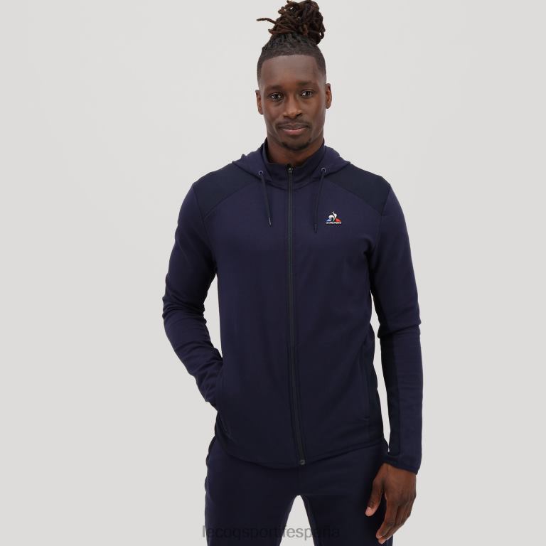 Le Coq Sportif sudadera con capucha y cremallera azul hombres TD866490 ropa