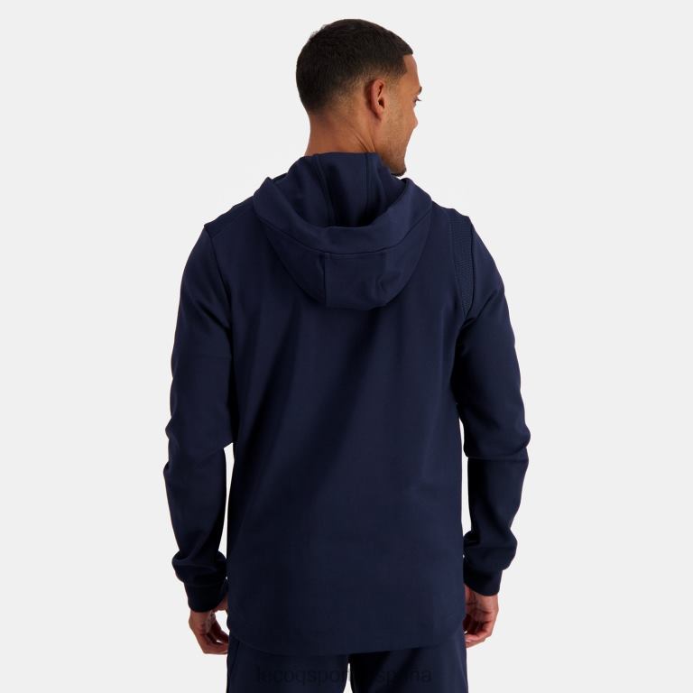 Le Coq Sportif sudadera con capucha y cremallera azul hombres TD86669 ropa