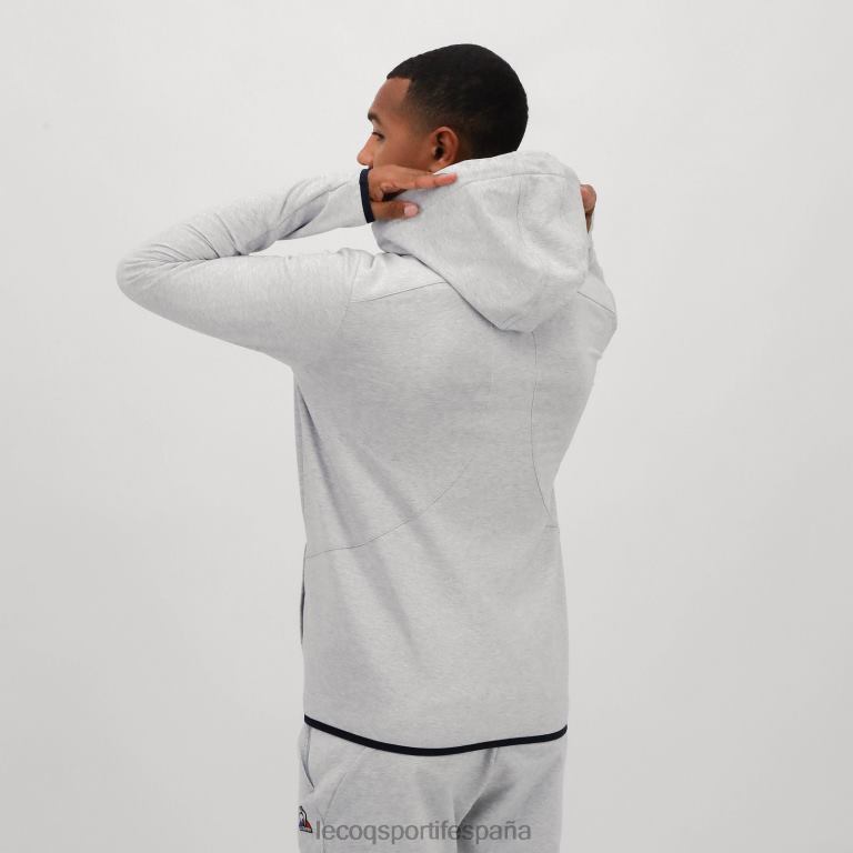 Le Coq Sportif sudadera con capucha y cremallera gris hombres TD866485 ropa