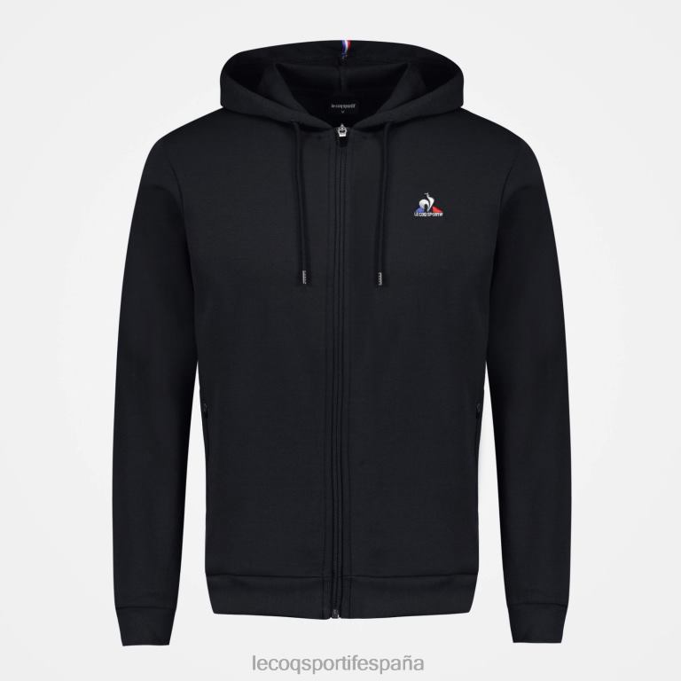 Le Coq Sportif sudadera con capucha y cremallera negra hombres TD86648 ropa