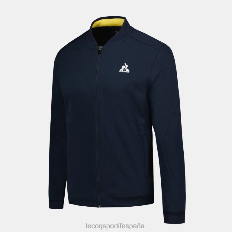 Le Coq Sportif sudadera con cremallera azul hombres TD86619 ropa