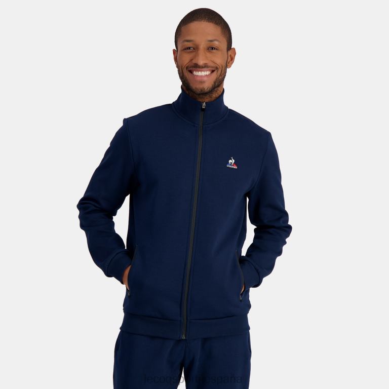 Le Coq Sportif sudadera con cremallera azul hombres TD86652 ropa