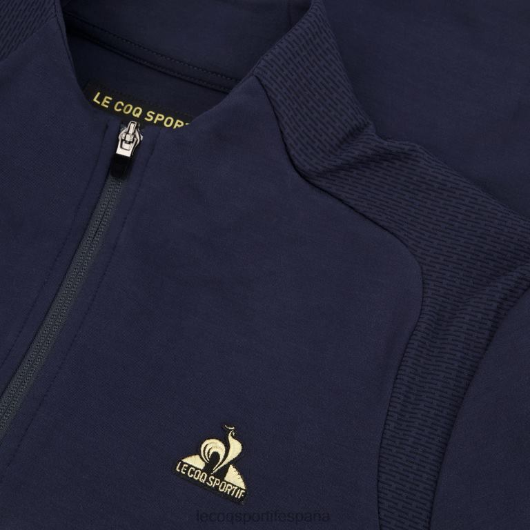 Le Coq Sportif sudadera con cremallera azul hombres TD86671 ropa